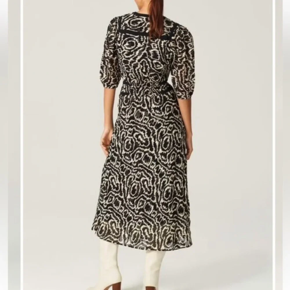 BA&SH‎ Adore Black Textured Midi Dress Size XS